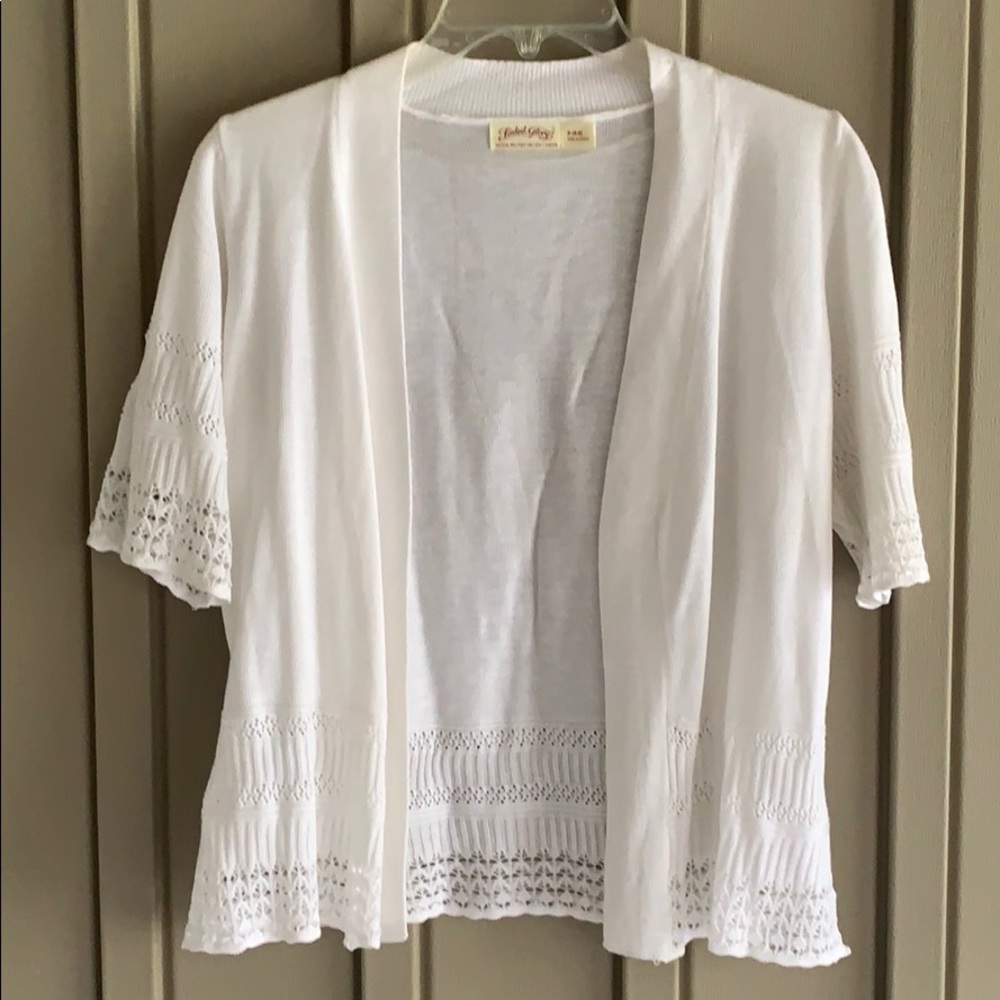 Faded Glory White Open Front Cardigan size Small